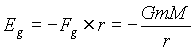 E(g) = - (GmM)/r