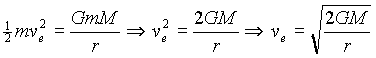 v(e) = SQR(2GM/r)