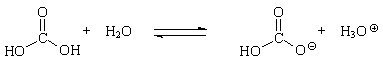 dissociation of carbonic acid in 
water