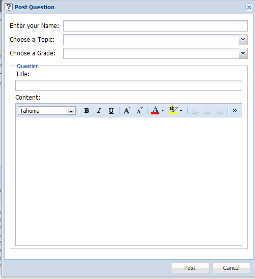 Prototype: Ask Question Panel